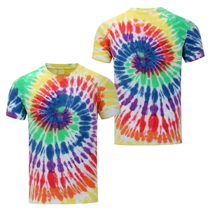 Camiseta Tie Dye para Hombre, Corte Regular, 100% Algodón, Manga Corta, Estampado Personalizado, Antiarrugas, Transpirable, para Marcas de Ropa - Product Image 3