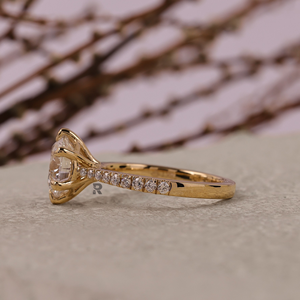 Anillo de Compromiso Edward Dainty con Diamante CVD Cultivado en Laboratorio de 1-5ct, Engaste Pavé, Oro 10K/14K/18K/PT950, Certificado IGI, VS1, Color E, Personalizado para Mujer - Product Image 5