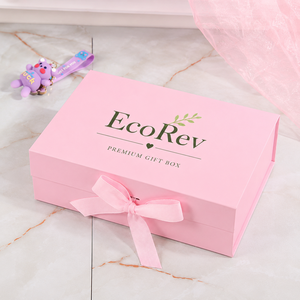 Custom Eco-Friendly Recycled <b>Materials</b> Waterproof Rigid Cardboard <b>Magnetic</b> Closure Foldable Gift Packaging Box with Ribbon - Product Image 2