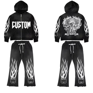 Chándal Oversize con Diseño Estampado Personalizado Efecto Desgastado por el Sol, Calidad Premium, 100% Algodón, para Streetwear OEM - Product Image 1