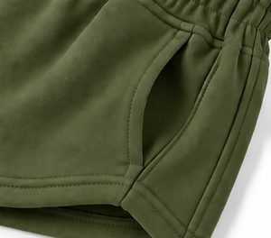 Index Sportswear Women's Olive Green Shorts <b>Skirt</b> <b>Elastic</b> <b>Waist</b> Breathable Pockets Right Leg Logo Sporty Style Knitted Polyester - Product Image 6