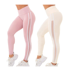 Leggings pour femmes à taille haute élastique, logo personnalisé OEM, couleur unie, séchage rapide, respirant, tricoté, vêtements de sport, prix abordable - Product Image 6