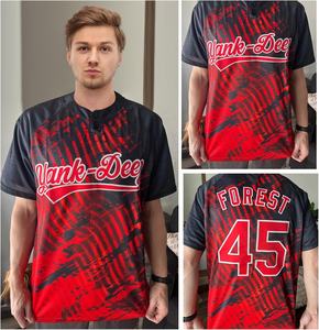 高品质升华运动棒球垒球球衣队穿升华<span class=keywords><strong>2</strong></span>按钮棒球球衣 - Product Image 4