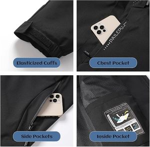 Men's Hooded Waterproof Polyester Windbreaker <b>Jacket</b> Full Sleeve Solid Color Casual Winter Streetwear Lightweight Outerwear - Product Image 5