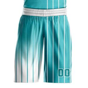 Conjunto de Uniformes de Baloncesto Sublimados Personalizados, Color Verde Azulado y Blanco, Malla sin Mangas, Transpirables, que Absorben la Humedad, para Adultos Unisex - Product Image 6