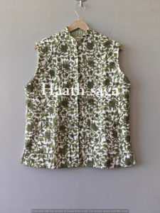 Veste en coton matelassée à imprimé artisanal - Product Image 5
