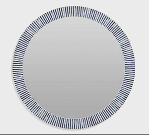 Miroir mural de mariage au design moderne, incrustation d'os, forme personnalisée, écologique, cadre fait main, bord poli, épaisseur sur mesure - Product Image 1