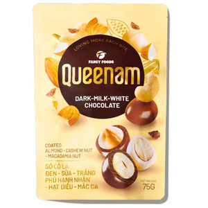 Fabrication, Vente en Gros, Exportation de Dragées au Chocolat Pures OEM/ODM HALAL, Mélange de Noix enrobées de Chocolat (Amandes, Noix de Cajou, Noix de Macadamia) 75G - Product Image 1