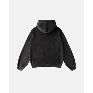 Sudadera con Capucha Oversize de Doble Capa de Algodón French Terry con Lavado Ácido, Estilo Retro Vintage 2026, Diseño Copo de Nieve, sin Estampado - Product Image 2