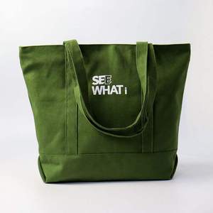 See What I <b>Canvas</b> <b>Tote</b> Bag Large Size Letter Pattern Top Handle Daily Use Shopping Bag - Product Image 2
