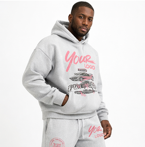 Men's Oversized Hoodie and Shorts <b>Set</b> Personalized Drop Shoulder Hoodie 100% Cotton Pullover Hoodie Shorts Two Piece <b>Set</b> 2026 - Product Image 3
