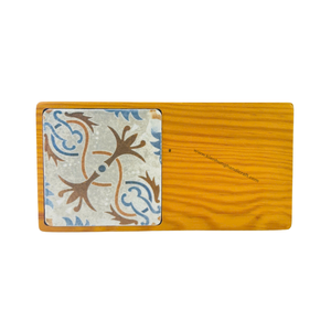 Plateau de service élégant en bois avec carreaux de céramique-Décor de cuisine en bois naturel fait à la main - Product Image 2