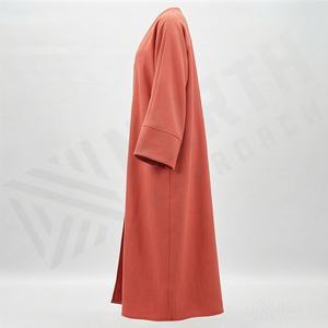 Abaya Musulmana, Vestido Largo Tipo Sudadera, Talla Grande, Poliéster, Informal, Liso, Ropa Islámica Tradicional para Mujer, Kaftán, Hijab - Product Image 3