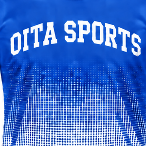 Cobalt Blue and <b>White</b> Gradient Sublimation T <b>Shirt</b> <b>Men</b> <b>Short</b> <b>Sleeve</b> Crew Neck Custom Printed Sports Training Performance - Product Image 5