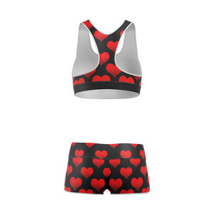 Conjunto de Yoga de 2 Piezas para Mujer, Top sin Mangas con Cuello Redondo y Pantalones Cortos, Transpirable, Spandex/Nylon, Cintura Alta Elástica, Estampado Personalizado - Product Image 6