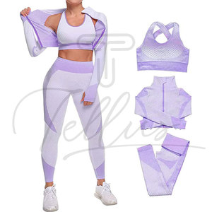 Conjunto de Shorts de Yoga Ecológicos para Mujer, 4 Piezas, Cintura Alta, Transpirables, Ropa Deportiva para Gimnasio y Fitness - Product Image 3