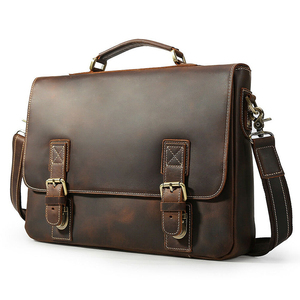 Leather <b>Sleeve</b> Case For <b>Laptop</b> Leather Stand Cover Portable Leather <b>Laptop</b> Bag Handheld Briefcase - Product Image 1