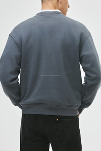 Sweat-shirt en polaire biologique Sweatshirts unisexes personnalisés Pull surdimensionné en pur coton Vêtements à col rond naturels pour hommes - Product Image 3