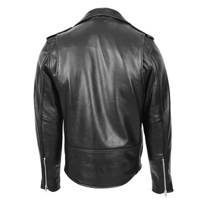 Chaqueta de Motociclista de Cuero Negro Hecha a Mano para Hombre, Chaqueta de Motocicleta Resistente - Product Image 2