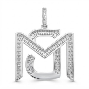 Pendentif personnalisé en moissanite, taille brillant rond, unisexe, style hip-hop, plaqué argent sterling, pour soirée - Product Image 5