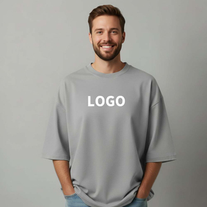 Camiseta de Manga Corta Extra Grande de Algodón Jersey para Hombre con Logotipo Estampado en la Parte Delantera, Diseño Casual con Cuello Redondo - Product Image 2