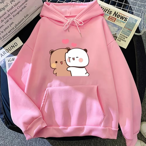 เสื้อฮู้ดลายการ์ตูนหมี ยูนิเซ็กส์ เสื้อสเวตเชิ้ตลำลองขนาดใหญ่พิเศษ พิมพ์ลายด้านหน้า ดีไซน์กระเป๋าเสื้อ ใส่ได้ในฤดูใบไม้ร่วง - Product Image 3
