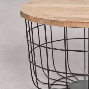 Table basse ronde Vandana Grand Stellar Ø62 cm en bois de manguier et acier Ket - Product Image 4