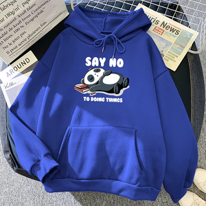 Sudaderas con capucha para mujer, nueva calidad, con estampado de oso de dibujos animados 'Say No', casuales, de forro polar, holgadas, que combinan con todo - Product Image 6