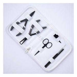 Nouveau kit d'outils pour extensions capillaires Microlink noires avec pinces d'ouverture et de fermeture de micro-anneaux, outil d'enfilage de boucles et doigtier de séparation de cheveux - Product Image 6