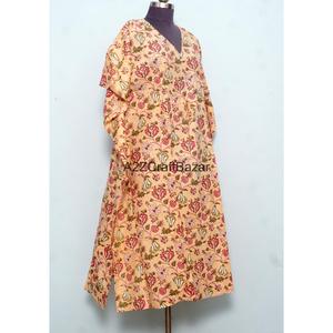 Caftán Maxi 100% Hecho a Mano en Algodón con Estampado Indio para Mujer, Ecológico, Cintura Natural, Corte Regular, Ropa Casual de Verano y Primavera - Product Image 4