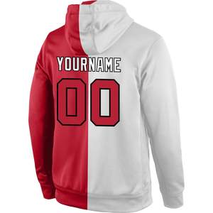 Custom Stitched White Red Navy Split Sports <b>Pullover</b> Hoodie Personalized Team Name Number Fashion Sweatshirt for <b>Men</b> & Women - Product Image 3