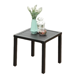 Modern 4-Legged Square <b>Stool</b> Side Coffee <b>Table</b> Black Powder Coated Iron Metal Home <b>Dining</b> Living Room Use Factory Wholesale - Product Image 1