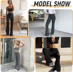 Leggings de sport taille haute pour femme, coupe évasée, pantalon de yoga grande taille, vêtements de sport, pantalon de fitness avec poches OEM ODM - Product Image 6