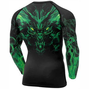 เสื้อรัดกล้ามเนื้อสำหรับผู้ชายแบบ Heavyweight Sublimation พิมพ์ลายโลโก้ได้ตามต้องการ สำหรับศิลปะการต่อสู้ ฝึกซ้อม โนกิ กราปลิง ยิวยิตสู บีเจเจ - Product Image 3