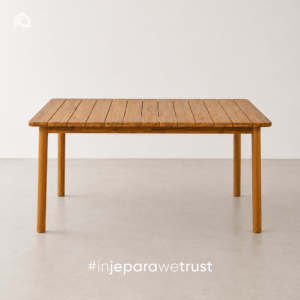 Minimalist Solid Teak Wood Dining <b>Table</b> Durable UV-Resistant Waterproof Luxury Rectangular Outdoor Patio Garden <b>Kitchen</b> - Product Image 4