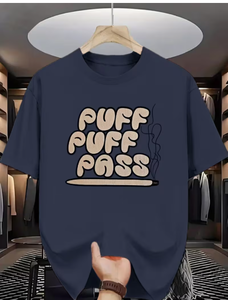 เสื้อยืดแขนสั้นผ้าฝ้ายเนื้อนุ่มพิมพ์ลายกราฟิกสำหรับผู้ชาย - Product Image 6