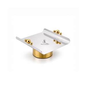 Luxury 3 Pc Metal Cake Stand <b>Set</b> With Gold Base And Handle. Elegant Dessert & Fruit Display Riser <b>Set</b> For Hotels & Catering - Product Image 5