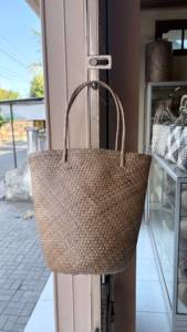 Sac fourre-tout en rotin naturel, best-seller indonésien, sac à main décontracté pour femme, écologique, ouverture supérieure, deux poignées, usage quotidien - Product Image 1