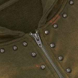Streetwear Custom <b>Skeleton</b> Logo Rhinestone <b>Full</b> Face Zip-Up Hoodie 2026 Best Quality Vintage Loose Fit Unisex - Product Image 5
