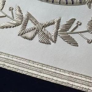 Delantal Masónico Vintage de Moda con Cuentas Bordadas de la Mejor Calidad Hecho en Pakistán, Regalia de Gran Maestro Masón - Product Image 6