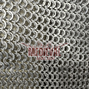 Medieval Aluminum Chainmail Shirt Half Sleeve 9mm Flat Riveted <b>Rings</b> Leather Trim Renaissance Fair Handmade Costume - Product Image 6