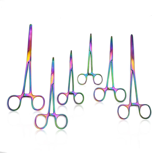 ชุดคีมหนีบสายไฟสแตนเลสสตีลสีรุ้งหลากสีแบบถาวร ปลายโค้งและปลายตรง พร้อมตัวล็อค สำหรับตกปลา โดย Dentavex - Product Image 1