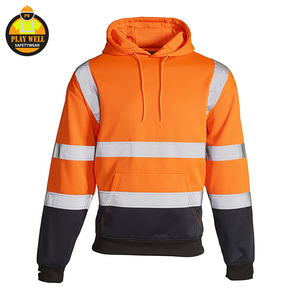 High Visibility Safety Hoodie with Pockets Reflective Work Construction Sweatshirt Hoodie Custom Logo - Product Image 2
