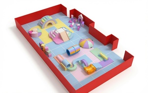 Structure de jeu intérieure en plastique colorée avec blocs et structures souples pour aire de jeux pour enfants - Product Image 1