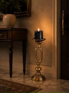 Antique Brass Handmade Embossed Luxurious Floor <b>Candle</b> Holder Tall <b>Gothic</b> Vintage Candlestand Decorative Metal Christmas Home - Product Image 4