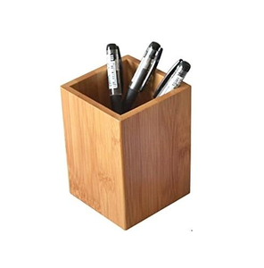 Portalápices de madera para escritorio, artículos de oficina, caja de almacenamiento de madera, portalápices de haya y nogal negro, artesanía natural. - Product Image 2
