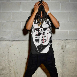 Camiseta Gráfica Gótica para Hombre con Estampado de Calavera, Estilo Urbano Oversize, Algodón Casual, Hip Hop, Estilo Oscuro, Camiseta de Moda - Product Image 5