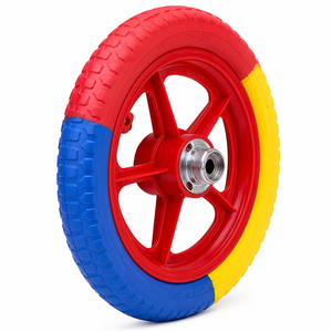 Rueda de plástico roja y blanca de 12 pulgadas para bicicleta de equilibrio para niños de 2 a 5 años, uso en exteriores - Product Image 4