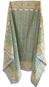 Paréo Sarong Traditionnel Une Pièce Multicolore à Motifs Floraux, Cache-Maillot de Bain de Plage, 100% Coton Pur, Écologique, Imprimé à la Main au Bloc - Product Image 3