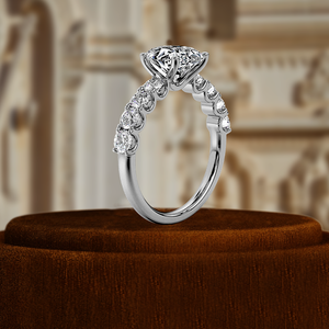 Anillo de boda con diamante ovalado de 1 quilate cultivado en laboratorio, anillo nupcial de diamante, anillo de boda solitario con pavé, anillo de boda para ella, anillo de promesa - Product Image 6